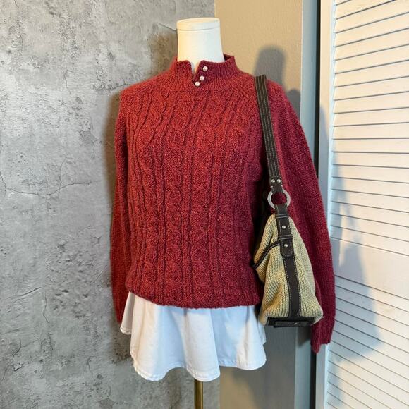 Red Sweater with Pearl Buttons - Picture 6 of 8